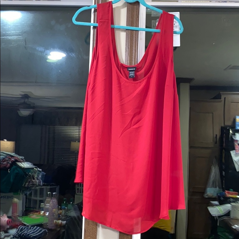 Torrid red chiffon tank